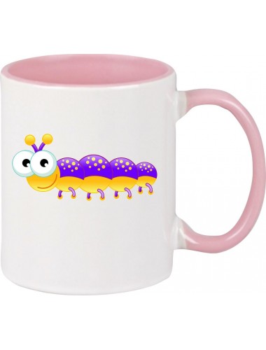 Kindertasse Tasse, Tausendfüßler Käfer Raupe Tiere Tier Natur, Tasse Kaffee Tee, rosa