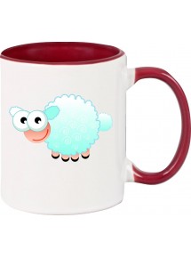 Kindertasse Tasse, Schaf Schäfchen Sheep Tiere Tier Natur, Tasse Kaffee Tee, burgundy
