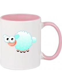 Kindertasse Tasse, Schaf Schäfchen Sheep Tiere Tier Natur, Tasse Kaffee Tee, rosa