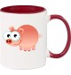 Kindertasse Tasse, Schwein Ferkel Pig Tiere Tier Natur, Tasse Kaffee Tee, burgundy