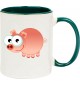 Kindertasse Tasse, Schwein Ferkel Pig Tiere Tier Natur, Tasse Kaffee Tee, gruen