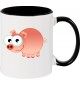 Kindertasse Tasse, Schwein Ferkel Pig Tiere Tier Natur, Tasse Kaffee Tee, schwarz