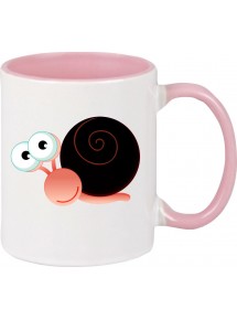 Kindertasse Tasse, Schnecke Slug Tiere Tier Natur, Tasse Kaffee Tee, rosa