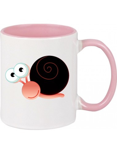 Kindertasse Tasse, Schnecke Slug Tiere Tier Natur, Tasse Kaffee Tee, rosa