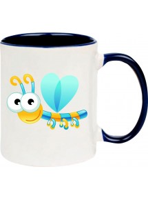 Kindertasse Tasse, Libelle Insekt Tiere Tier Natur, Tasse Kaffee Tee, blau