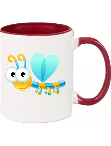 Kindertasse Tasse, Libelle Insekt Tiere Tier Natur, Tasse Kaffee Tee, burgundy