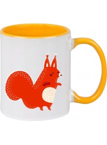 Kindertasse Tasse, Fuchs Fox Tiere Tier Natur, Tasse Kaffee Tee, gelb