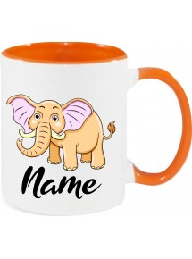 Kindertasse Tasse, Elefant Elephant mit Wunschnamen Tiere Tier Natur, Tasse Kaffee Tee