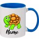 Kindertasse Tasse, Schildkröte Turtle mit Wunschnamen Tiere Tier Natur, Tasse Kaffee Tee, royal