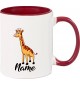 Kindertasse Tasse, Giraffe mit Wunschnamen Tiere Tier Natur, Tasse Kaffee Tee, burgundy