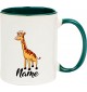 Kindertasse Tasse, Giraffe mit Wunschnamen Tiere Tier Natur, Tasse Kaffee Tee, gruen