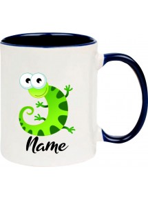 Kindertasse Tasse, Gecko Leguan Eidechse mit Wunschnamen Tiere Tier Natur, Tasse Kaffee Tee