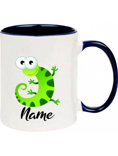 Kindertasse Tasse, Gecko Leguan Eidechse mit Wunschnamen Tiere Tier Natur, Tasse Kaffee Tee