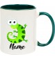 Kindertasse Tasse, Gecko Leguan Eidechse mit Wunschnamen Tiere Tier Natur, Tasse Kaffee Tee, gruen