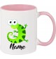 Kindertasse Tasse, Gecko Leguan Eidechse mit Wunschnamen Tiere Tier Natur, Tasse Kaffee Tee, rosa