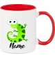 Kindertasse Tasse, Gecko Leguan Eidechse mit Wunschnamen Tiere Tier Natur, Tasse Kaffee Tee, rot