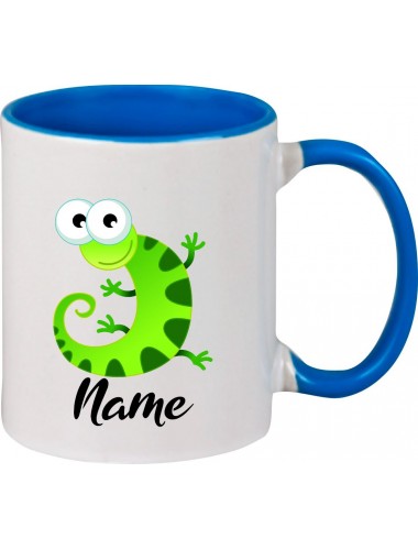 Kindertasse Tasse, Gecko Leguan Eidechse mit Wunschnamen Tiere Tier Natur, Tasse Kaffee Tee, royal
