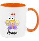 Kindertasse Tasse, Schmetterling Butterfly mit Wunschnamen Tiere Tier Natur, Tasse Kaffee Tee, orange