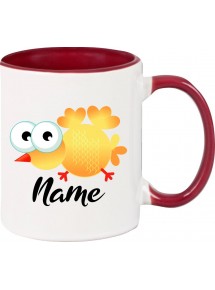 Kindertasse Tasse, Vogel Spatz Bird mit Wunschnamen Tiere Tier Natur, Tasse Kaffee Tee