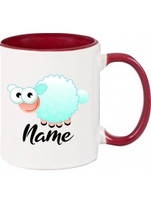 Kindertasse Tasse, Schaf Schäfchen Sheep mit Wunschnamen Tiere Tier Natur, Tasse Kaffee Tee