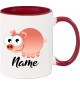 Kindertasse Tasse, Schwein Ferkel Pig mit Wunschnamen Tiere Tier Natur, Tasse Kaffee Tee