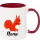 Kindertasse Tasse, Fuchs Fox mit Wunschnamen Tiere Tier Natur, Tasse Kaffee Tee, burgundy