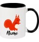 Kindertasse Tasse, Fuchs Fox mit Wunschnamen Tiere Tier Natur, Tasse Kaffee Tee, schwarz