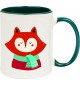 Kindertasse Tasse, Fuchs Fox Weihnachten Christmas Winter Schnee Tiere Tier Natur, Tasse Kaffee Tee, gruen