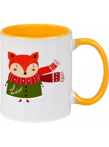 Kindertasse Tasse, Fuchs Fox Weihnachten Christmas Winter Schnee Tiere Tier Natur, Tasse Kaffee Tee