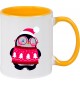 Kindertasse Tasse, Pinguin Penguin Weihnachten Christmas Winter Schnee Tiere Tier Natur, Tasse Kaffee Tee, gelb
