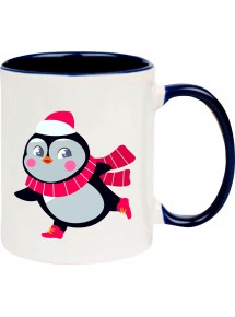 Kindertasse Tasse, Pinguin Penguin Weihnachten Christmas Winter Schnee Tiere Tier Natur, Tasse Kaffee Tee, blau
