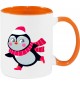 Kindertasse Tasse, Pinguin Penguin Weihnachten Christmas Winter Schnee Tiere Tier Natur, Tasse Kaffee Tee, orange