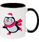 Kindertasse Tasse, Pinguin Penguin Weihnachten Christmas Winter Schnee Tiere Tier Natur, Tasse Kaffee Tee, schwarz