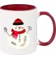 Kindertasse Tasse, Schneemann Snowman Weihnachten Christmas Winter Schnee Tiere Tier Natur, Tasse Kaffee Tee, burgundy