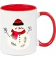 Kindertasse Tasse, Schneemann Snowman Weihnachten Christmas Winter Schnee Tiere Tier Natur, Tasse Kaffee Tee, rot