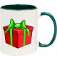 Kindertasse Tasse, Geschenk Präsent Mitbringsel Weihnachten Christmas Winter Schnee Tiere Tier Natur, Tasse Kaffee Tee, gruen