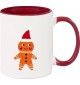 Kindertasse Tasse, Lebkuchen Lebkuchenfigur Plätzchen Weihnachten Winter Schnee Tiere Tier Natur, Tasse Kaffee Tee, burgundy