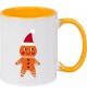 Kindertasse Tasse, Lebkuchen Lebkuchenfigur Plätzchen Weihnachten Winter Schnee Tiere Tier Natur, Tasse Kaffee Tee, gelb
