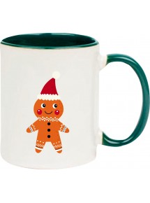 Kindertasse Tasse, Lebkuchen Lebkuchenfigur Plätzchen Weihnachten Winter Schnee Tiere Tier Natur, Tasse Kaffee Tee, gruen