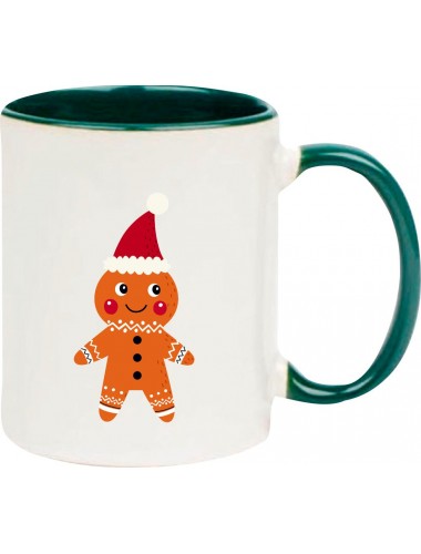 Kindertasse Tasse, Lebkuchen Lebkuchenfigur Plätzchen Weihnachten Winter Schnee Tiere Tier Natur, Tasse Kaffee Tee, gruen
