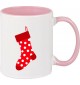 Kindertasse Tasse, Weihnachtssocke Christmas Sock Weihnachten Christmas Winter Schnee Tiere Tier Natur, Tasse Kaffee Tee, rosa
