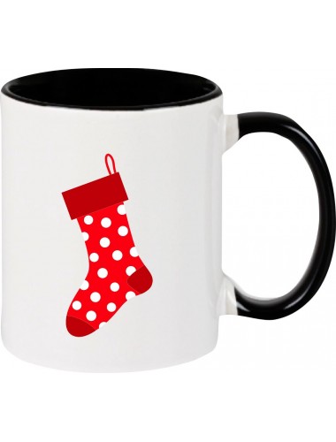 Kindertasse Tasse, Weihnachtssocke Christmas Sock Weihnachten Christmas Winter Schnee Tiere Tier Natur, Tasse Kaffee Tee, schwa
