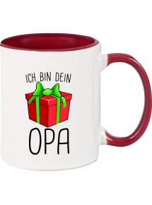 Kindertasse Tasse, Ich bin dein Geschenk Opa Weihnachten Geburtstag, Tasse Kaffee Tee, burgundy