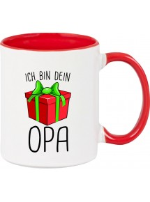 Kindertasse Tasse, Ich bin dein Geschenk Opa Weihnachten Geburtstag, Tasse Kaffee Tee, rot