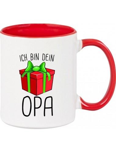 Kindertasse Tasse, Ich bin dein Geschenk Opa Weihnachten Geburtstag, Tasse Kaffee Tee, rot