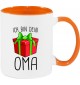 Kindertasse Tasse, Ich bin dein Geschenk Oma Weihnachten Geburtstag, Tasse Kaffee Tee, orange