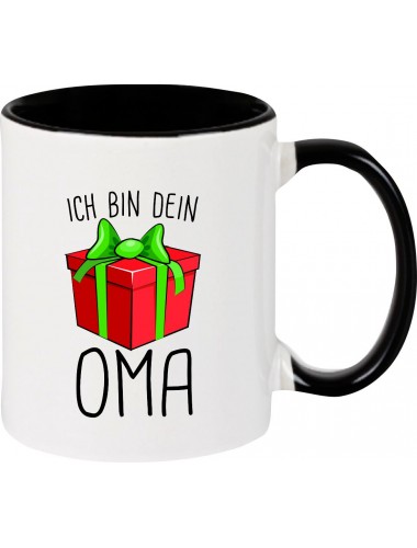 Kindertasse Tasse, Ich bin dein Geschenk Oma Weihnachten Geburtstag, Tasse Kaffee Tee, schwarz