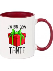 Kindertasse Tasse, Ich bin dein Geschenk Tante Weihnachten Geburtstag, Tasse Kaffee Tee, burgundy