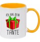Kindertasse Tasse, Ich bin dein Geschenk Tante Weihnachten Geburtstag, Tasse Kaffee Tee, gelb