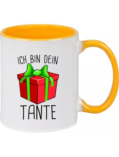 Kindertasse Tasse, Ich bin dein Geschenk Tante Weihnachten Geburtstag, Tasse Kaffee Tee, gelb